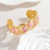 Atoztide Stainless Steel Multiple Style Candy Color Oil Dripping Bracelet for Women Irregular Cuff Bangle Christmas Jewelry Gift