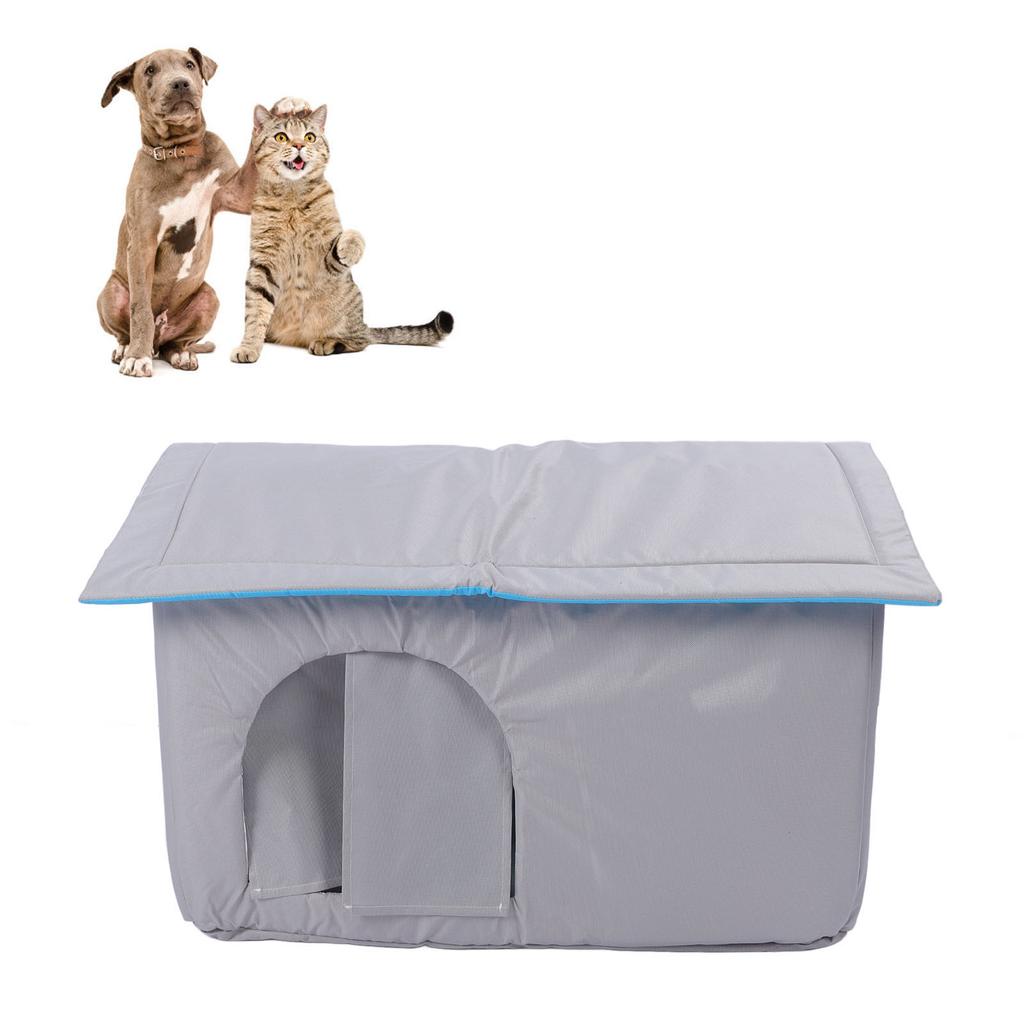 Cat Cooling House with 9Pcs Ice Pack Oxford Cloth Spacious Anti Slip Bottom Summer Pet Cat Dog Cooli