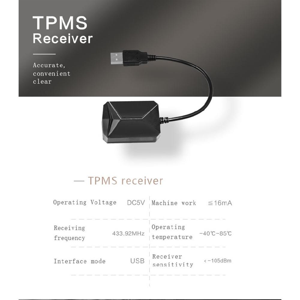 Car Tpms Usb Tire Pressure Monitor Alarm System 4 External Sensor For Android Car Dvd