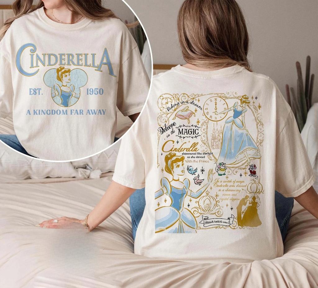 The Latest Hotselling Tshirt Shortsleeved Retro Cinderella Loose Breathable Tshirt Womens Clothing