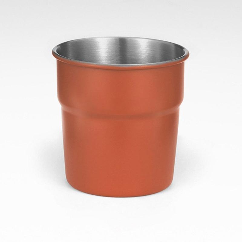 5/6pcs Stackable Camping Water Cup 300ml Teas Coffees Milk Beer Mug Stainless Steels Drinking Cups Outdoor Travel Cups