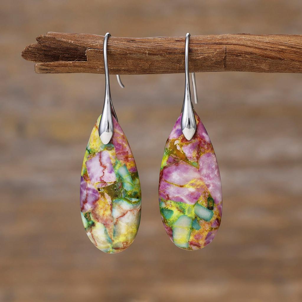 Premium Bohemian Emperor Stone Drop Pendant Earrings Popular I Jewelry Jewelry