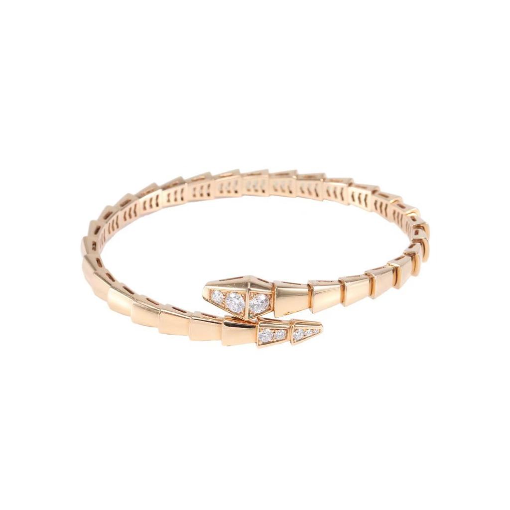 925 Silber CNC Voll Diamant Geister Schlange Armband Leichter Luxus Stil Chalcedon Fritillary Feder Lebender Mund Armband