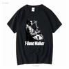 חולצה שחורה קצרת שרוולים VINTAGE T Bone Walker שרוולים ארוכים או קצרים וינטג' שטופה נוחה מעט מסוגננת אופנה קז'ואל