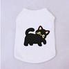 Halloween Pet Vest Cute Black Cat Cartoon Print Sleeveless Shirt Soft Breathable Costume For Kitten Puppy Party Daily Outfit