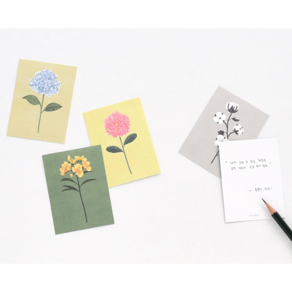 Monolike Message Card 40p + Envelope 20p, Double Flower, 1 Set