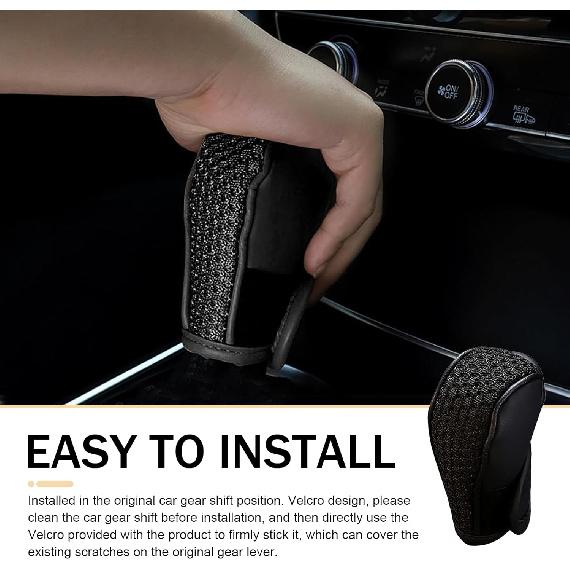 WZP Car Gear Shift Cover, Breathable Shift Knob Gear Handle Stick Protector Covers, Anti-Slip Car Shifter Cover, Universal Auto Decoration