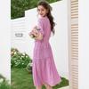 French V-Neck Pleated Maxi Dress