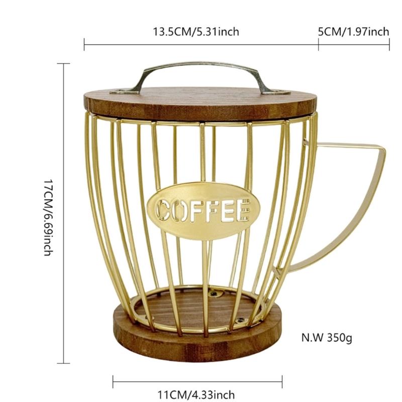 Metal Wire Coffee Storage Rack Convenient Coffee Pods Basket Decorations for Kitchen Countertop Espressos Pods Stand