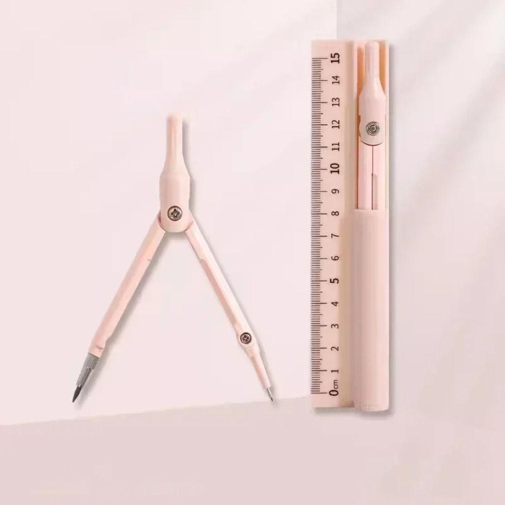 3-in-1 Drawing Ruler Dual-purpose Compass Ruler Set Office Accessories Compass Pen  Drawing Tools