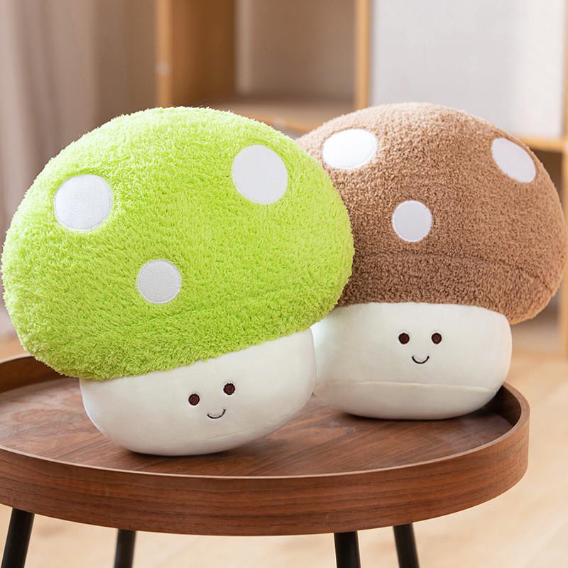 Cute Colorful Dopamine Mushroom Plush Doll Adorable Vegetable Stuffed Toy For Kids And Girls