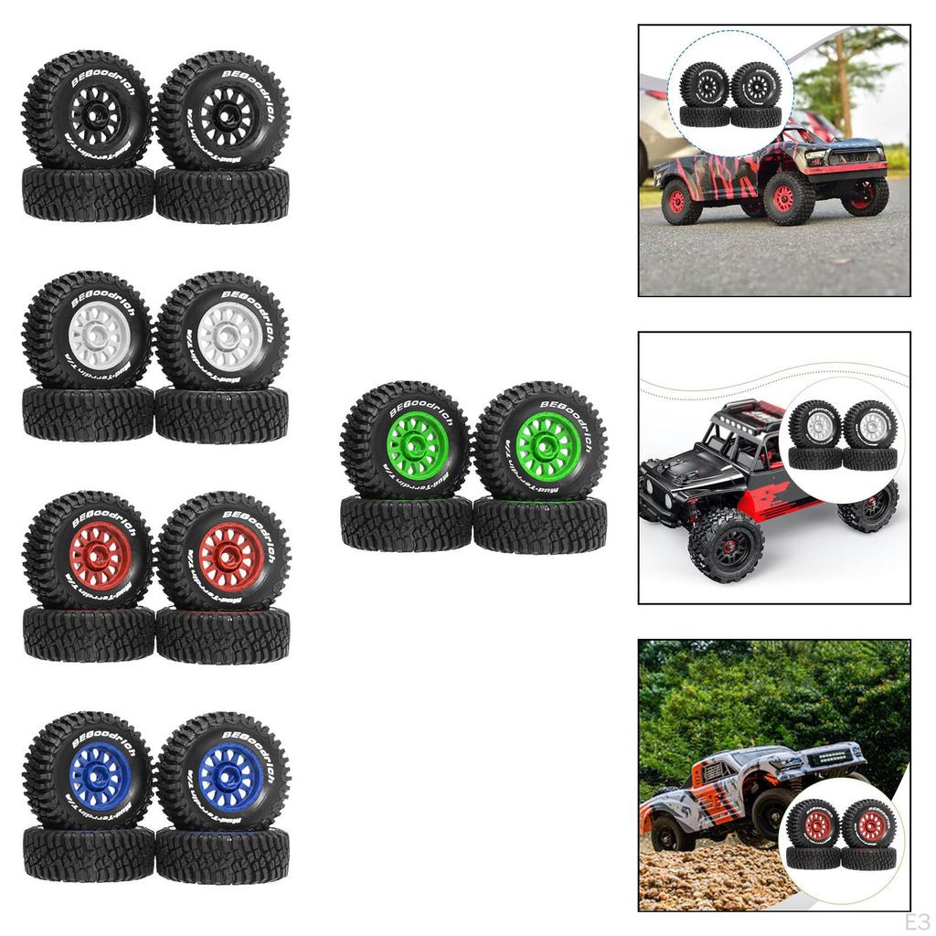 4 Pieces RC Truck Tires Sturdy Model DIY Spare Parts Universal Wheel Hubs for 1:14 1:16 Scale