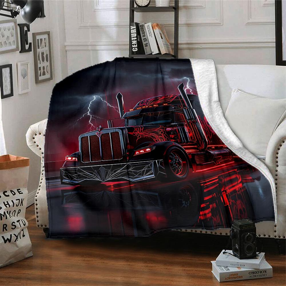Truck Dreams Flannel Blanket Super Soft Warm Cozy Blanket For Sofa Bed Office Travel Allseason Home Decor Gift