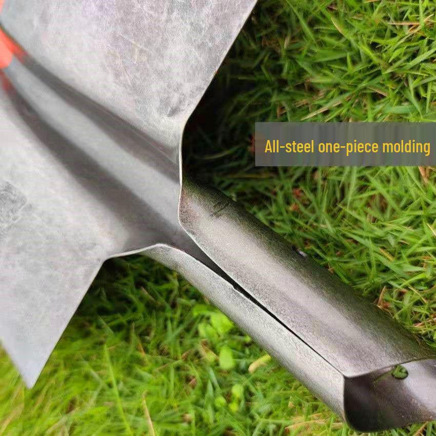 Steel Square Shovel & Hoe: Agricultural Digging Tool with Thickened Manganese Steel Tip.