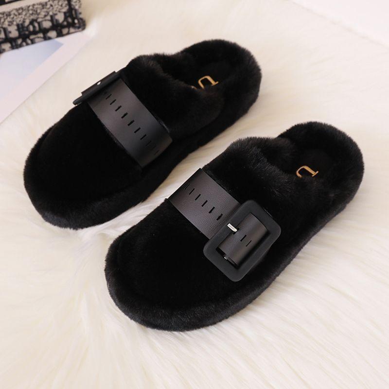 

Баотоу Мао Мао тапочки женские носят осенью и зимой новые интернет-знаменитости взрыв толстая подошва маффин домашние 40 чёрный