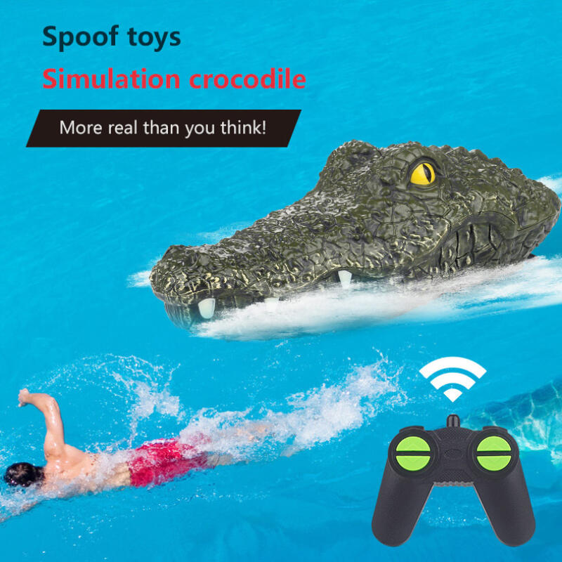 Rc Speed Boat Simulation Crocodile Head 2.4G Remote Control Joke Alligator Decoy Electric Floating Summer Water Spoof Toys Gift