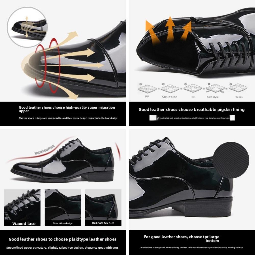 Fashion British Style Men Oxford Shoes Shiny Patent Leather Business Formal Dress Shoes for Wedding