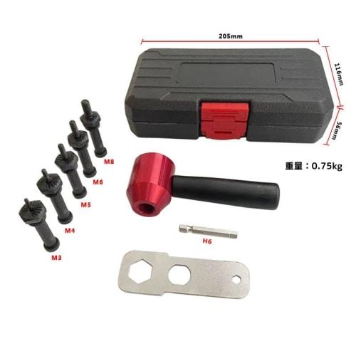 HYCDIYTS 26-Piece Electric Nut Gun Adapter for Riveting, Compatible with M3, M4, M5, M6, and M8 Riveters, for DIY Adhesion, Joining, and Drilling (113