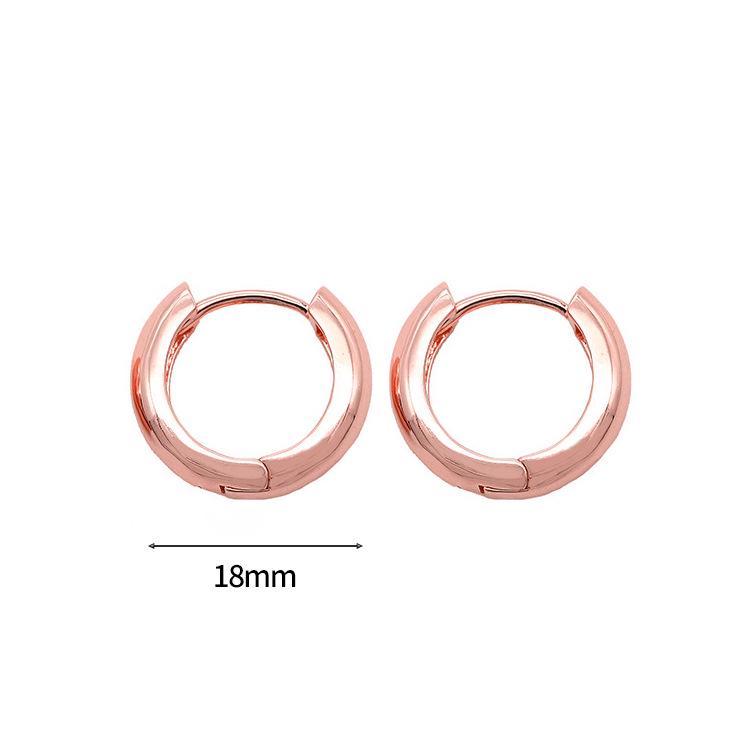 Orecchini a cerchio rotondi lisci placcati in oro 14k - Gioielli di moda eleganti e leggeri di lusso per le donne