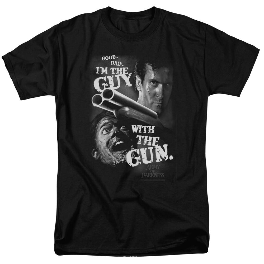 Army of Darkness Guy With The Gun T Shirt Mens Licensed Retro Movie Tee Black S