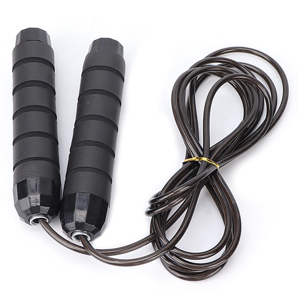 Speed Jumping Rope Anti Skid Handle Adjustable Length Thickened Fitness Jump Rope Black