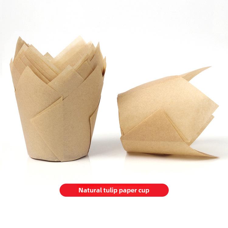 Mehrfarbige Flammen Hochtemperatur Ölfest Tulpenförmige Cupcake-Förmchen