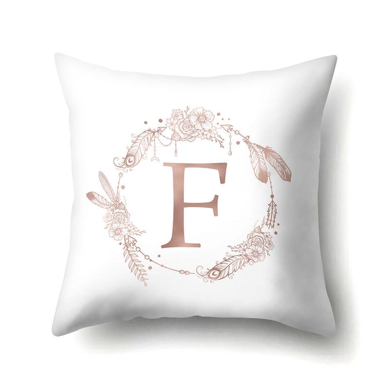 Polyester Pillow Case Home Ins Style Decorative Print Pillow Case 26 English Letter Cushion Cover