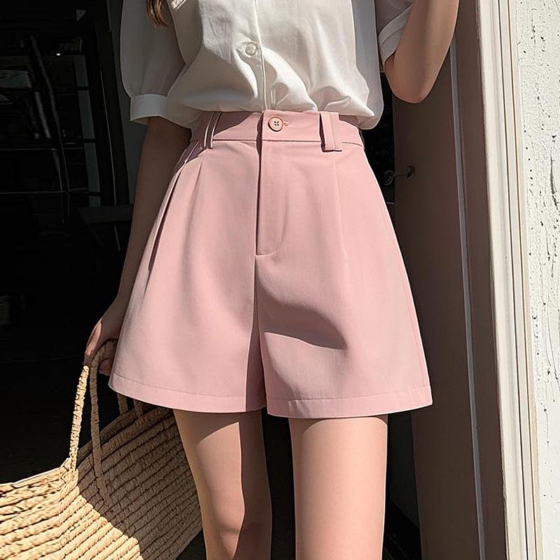 Women s Urban Style High-Waisted Pleated Pants - Summer Black/Grey L