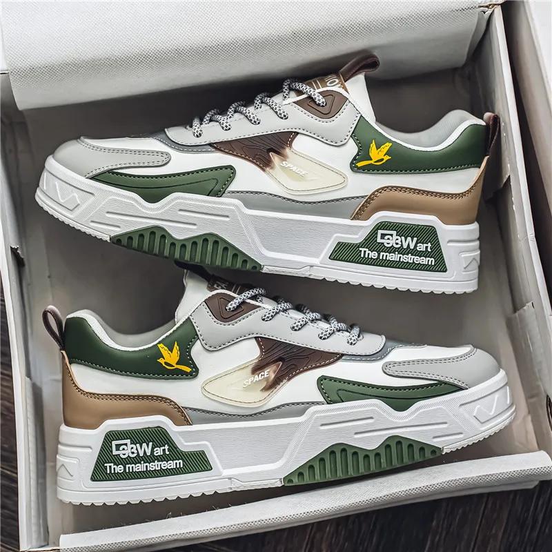 Fashion New Casual Sports Shoes Men's Leather Low-Top Fashion Trend Easiest for Match Running Shoes Men's Outdoor Sports