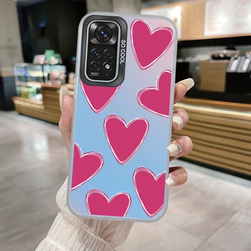For Redmi Note 11 11S 14 13 Note14 Note13 Pro 5G 4G Case Shockproof TPU Soft Bumper Hard Back Cover Love Heart Aircraft Fundas