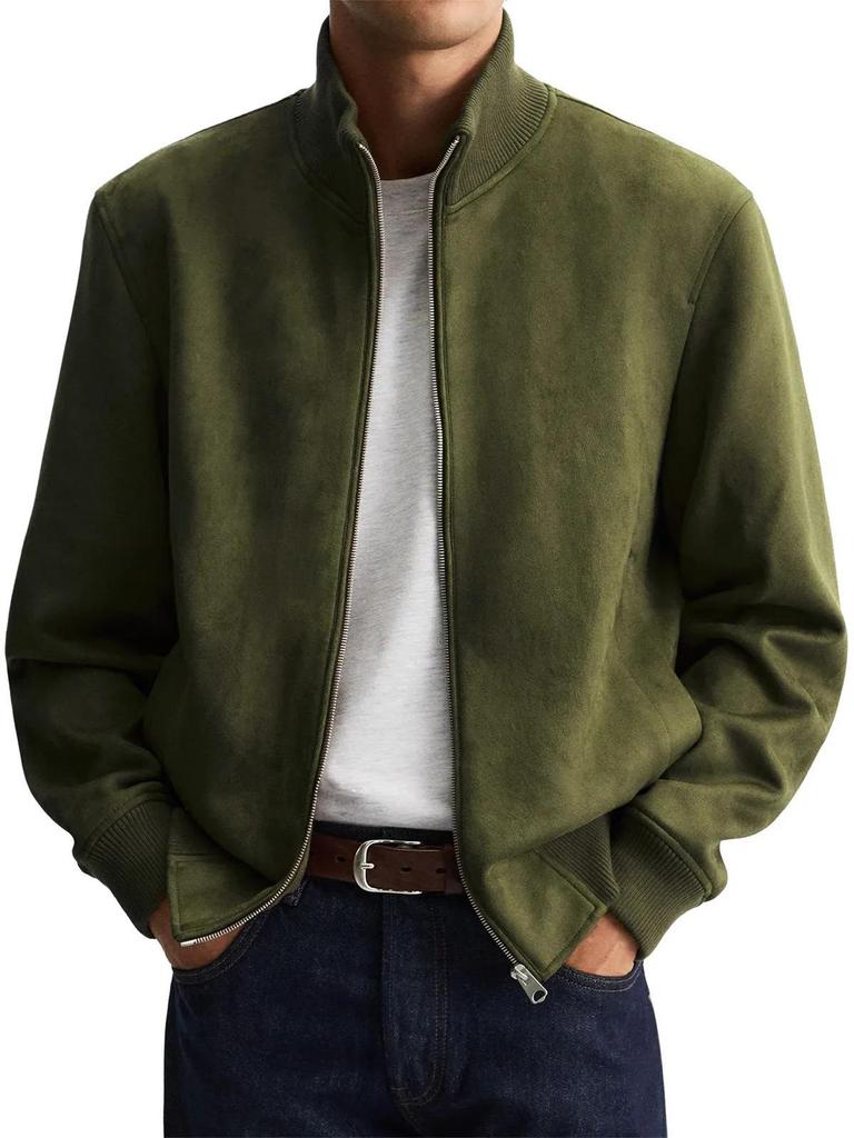 Men's Trendy Spring Business Casual Jacket - Anti-Wrinkle, Long Sleeve, Stand Collar, Zipper Hoodie