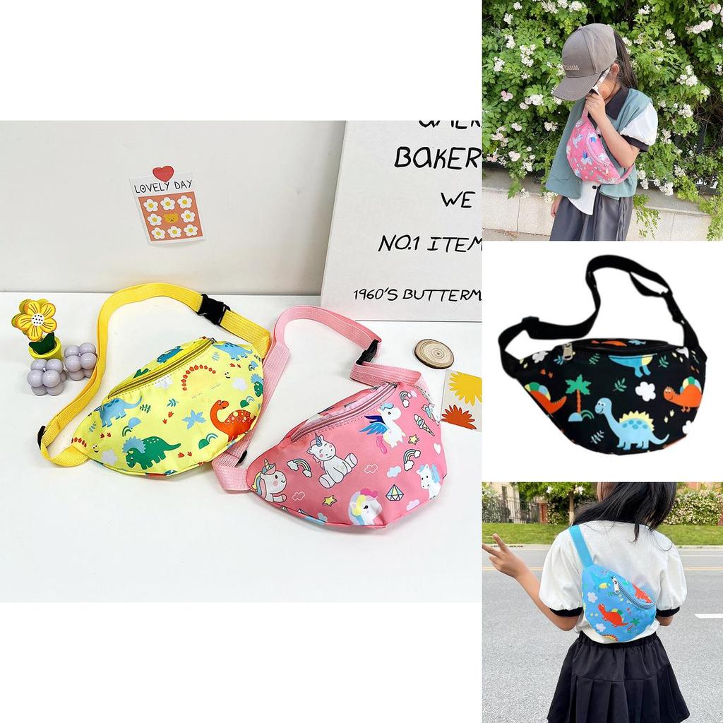 Niedliche Einhorn Kinder Hüfttasche Cartoon Dinosaurier Umhängetasche Nylonmaterial Leicht Und Diebstahlsicher