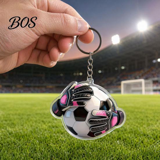 Fußball Schlüsselanhänger Anhänger Anhänger, Torwarthandschuhe Ball Design Schlüsselanhänger, Realistischer Halter Sport Zubehör für Fans Rucksack