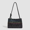 Borsa a tracolla, Borsa da donna a spalla singola, Borsa alla moda con coulisse cucita con motivo geometrico a rombi