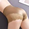 Intimo Donna a Vita Alta in Pizzo Spesso Perforato con Patchwork in Pizzo Senza Cuciture e Chiusura in Cotone
