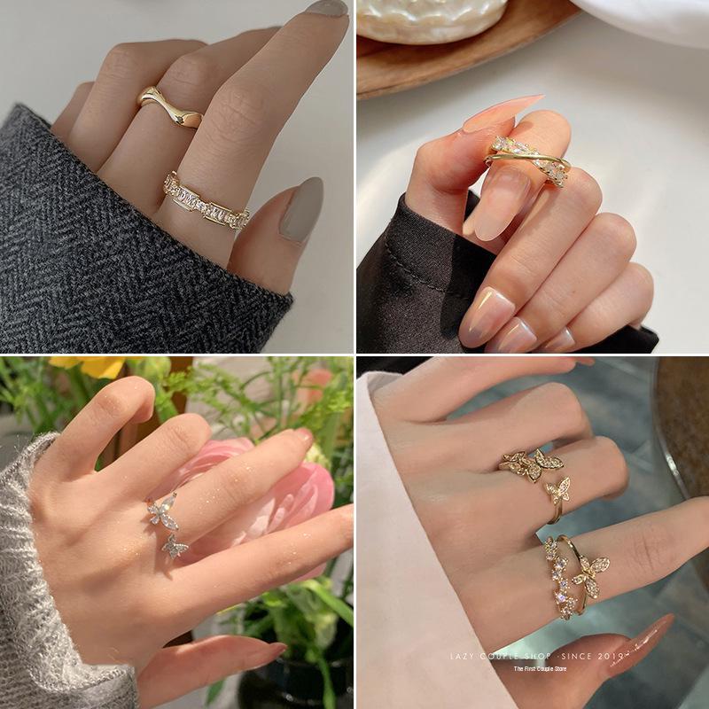 Double Layer Open Zircon Ring - Minimalist Luxury for Women