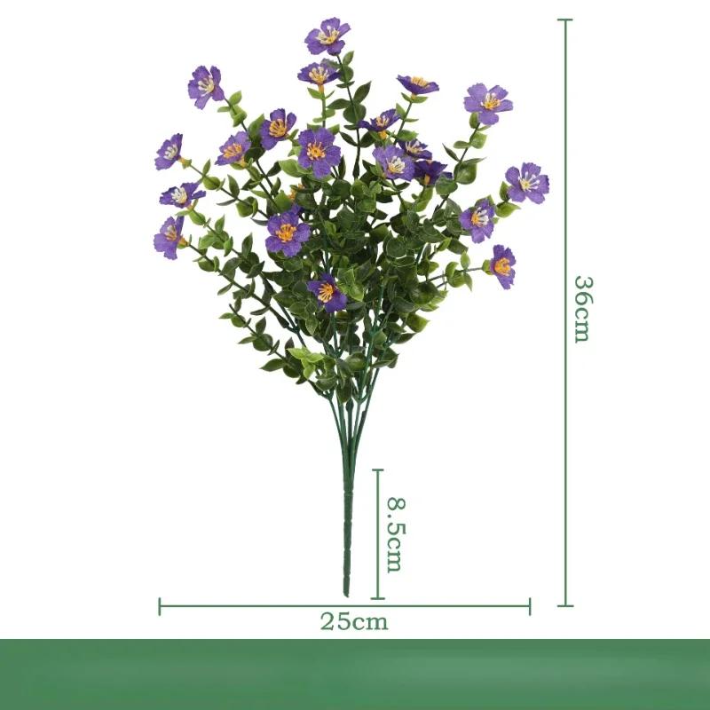 3pcs Simulation Flower Plastic Eucalyptus Leaf Bouquet Restaurant Decoration Artificial Eucalyptus Green Plant Silk Fake Flowers
