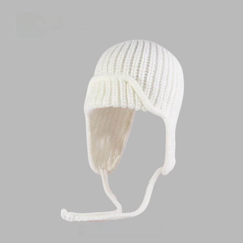 Knitted Winter Beanie Hat For Women With Earmuffs And Tie Closure Perfect For Cold Weather