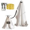 Lighted Halloween Yard Decor Ghost Dog Decoration, Spooky Ornament with LED Lights And Ornaments Remote Control, Creepy Glowing Ghostly Prop