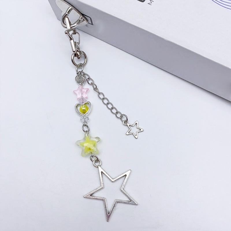 Butterfly Beaded Phone Lanyard Bowknot Pendant Wrist Strap Detachable Phone Chains Keyring Portable Accessory for Women