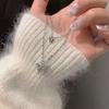 New Shiny Silver Butterfly Necklace Exquisite Double Layer Clavicle Chain Fashion Jewelry Gift for Women