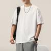 Hundreds of stretch solid color fit wrinkle loose men's short-sleeved fashion short-sleeved tops comfortable lightweight T-shirt