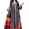 Women's Digital Print Loose Dress - Middle Eastern Style Robe