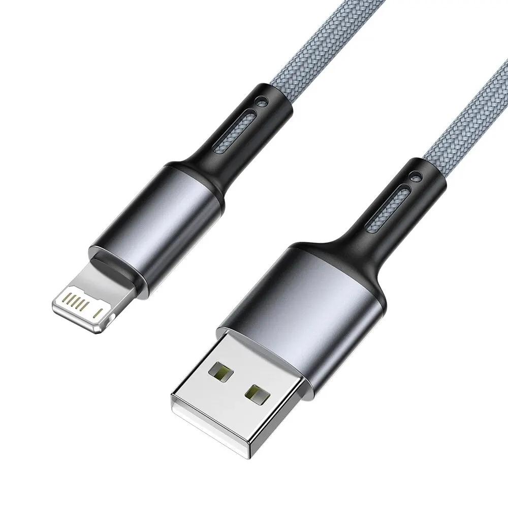 

Fast Charge USB Cable For iPhone 11 12 13 14 Pro X Max 6s 7 8 Plus Apple iPad Origin Line 2M Mobile Phone Cord Data Charger Wire 1m сірий