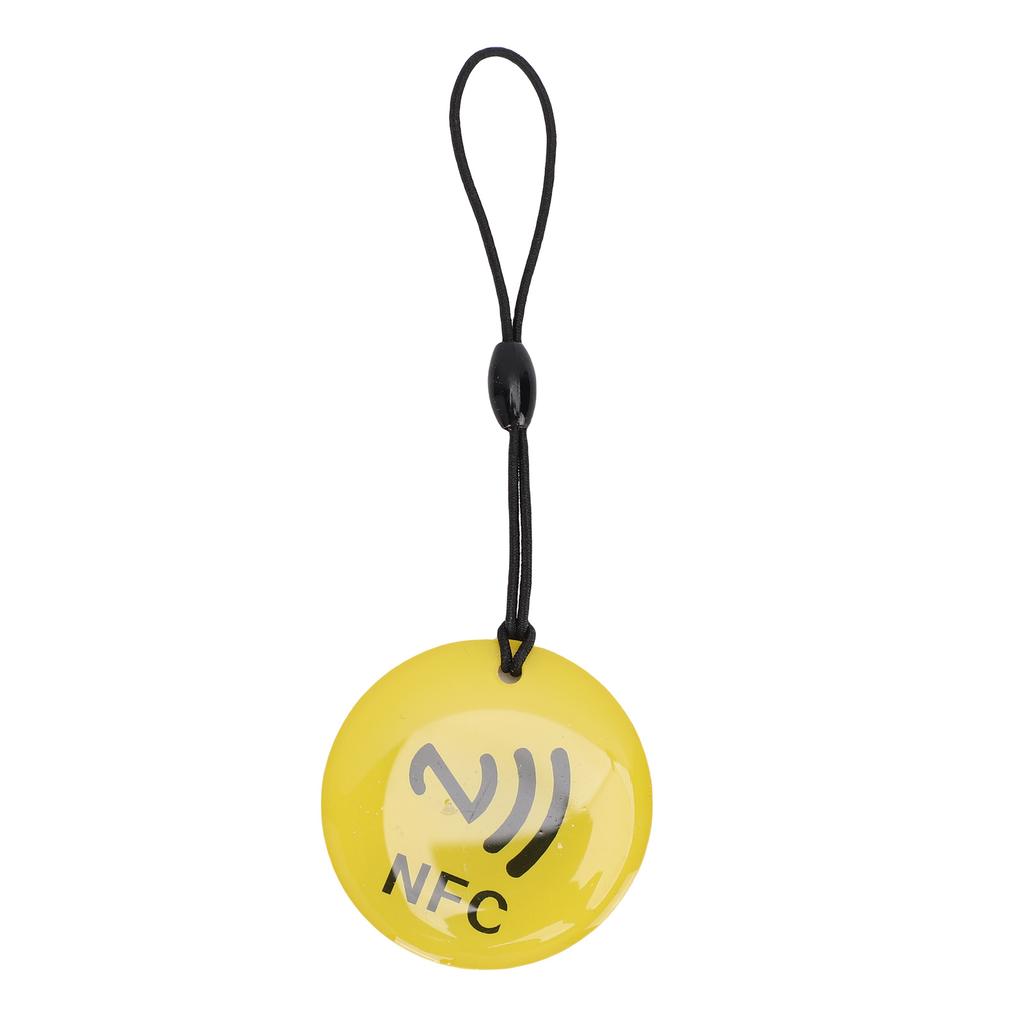 10pcs NFC Tags Keychain 35CM NTAG213 Chip Programmable NFC Fob NFC Card for All NFC Enabled Mobile Phones Devices Yellow
