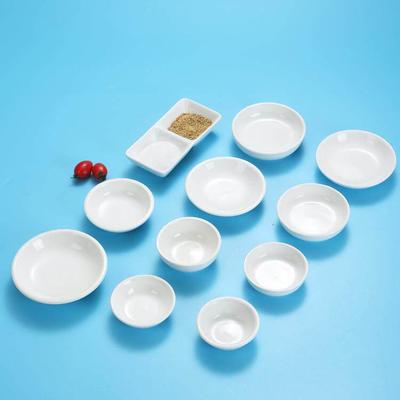 Creative Round White Ceramic Dipping & Seasoning Plate