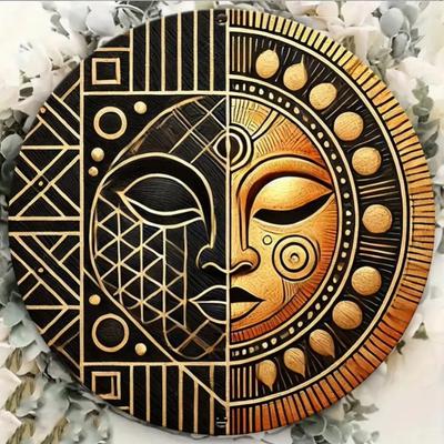 Vintage Afrikaans Stammen Metaal Wandkunst Masker Huisdecoratie Binnen Buiten