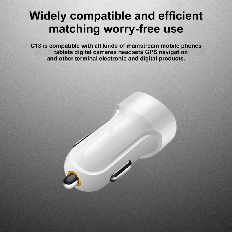 Intelligent Car Charger Rapid Car Charging Solution Double USB Car Fast Charging Adapter with Multiple Safe Protections