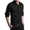 Men's Cotton Long-sleeved Shirt Korean Slim Youth Shirt Military Style