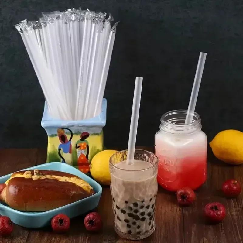 Clear Boba Straws Smoothie Straw Individually Wrapped Disposable Plastic Jumbo Large Wide-mouthed Milkshake Drinks Amagi